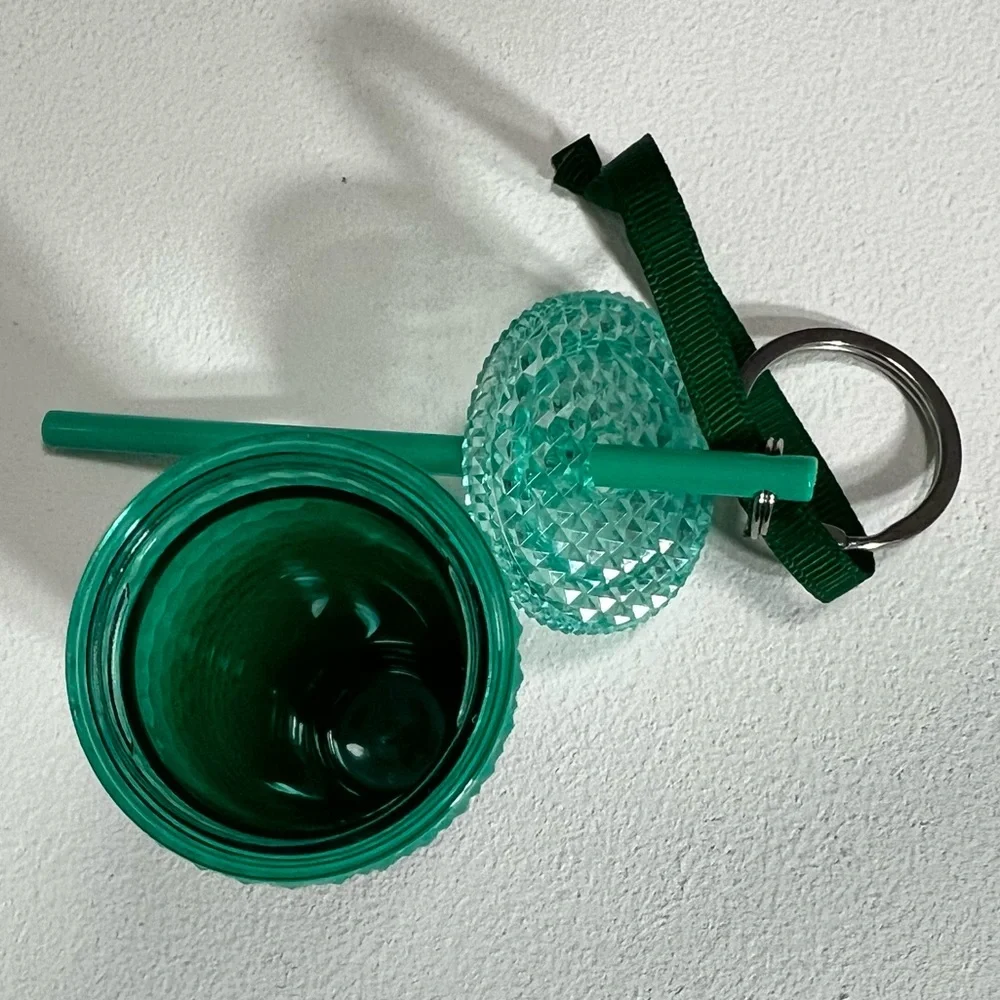 Starbucks Cold Cup Keychain & Ornament Ombre Teal Gradient Textured Tumbler Cup